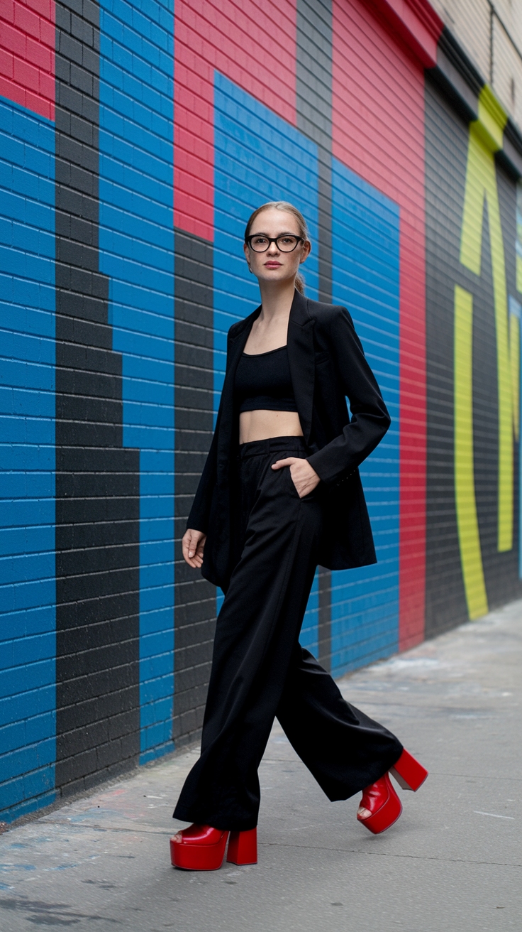 All Black Outfit Red Shoes: Bold & Stylish Combinations outfit idea