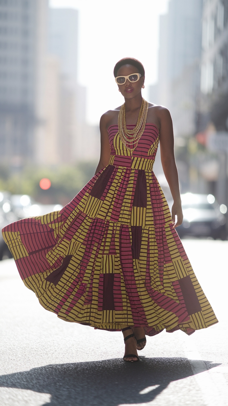 Explore the Vibrant Ankara Maxi Dress Collection outfit idea