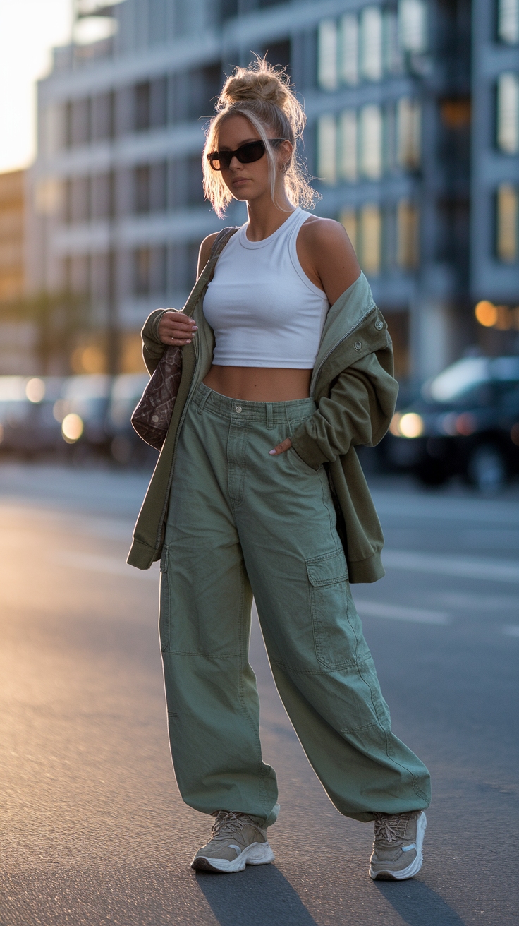 Baggy Cargo Pants Outfit Woman: Chic and Casual Styles outfit idea