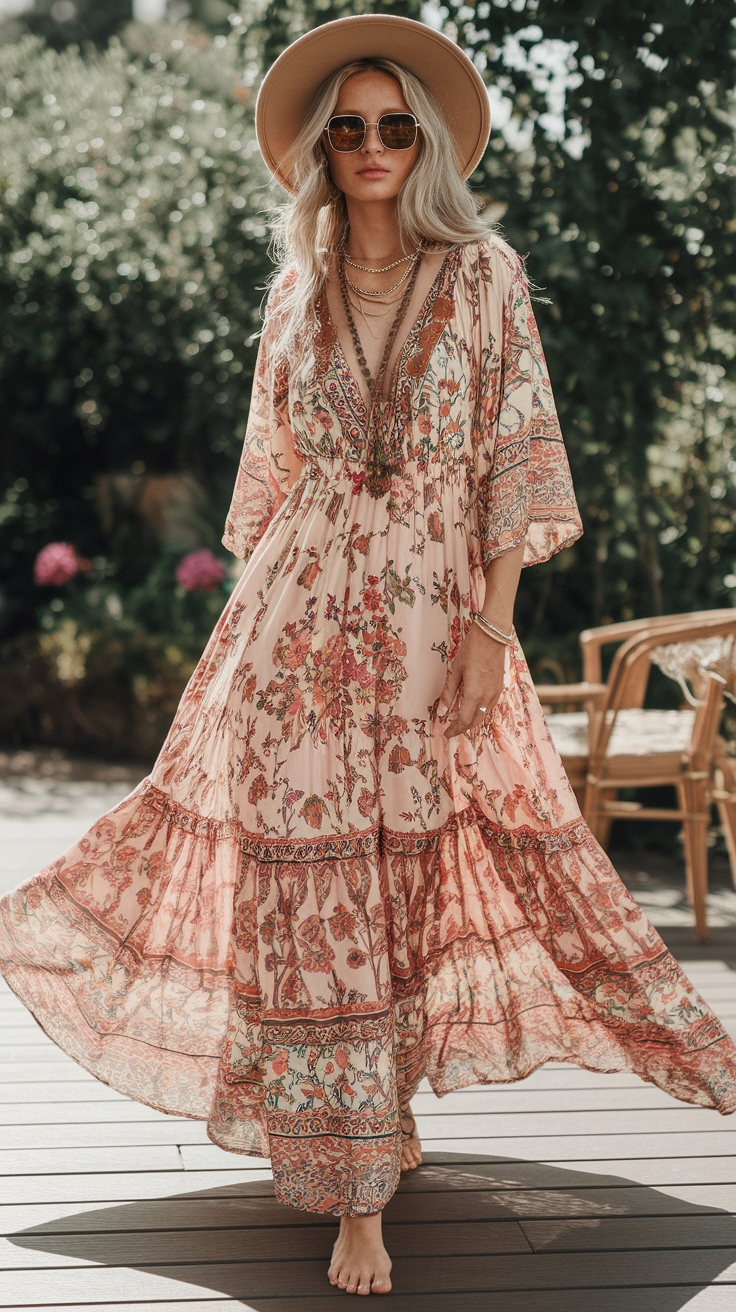 Boho Floral Maxi Dress: Embrace Nature with Style outfit idea