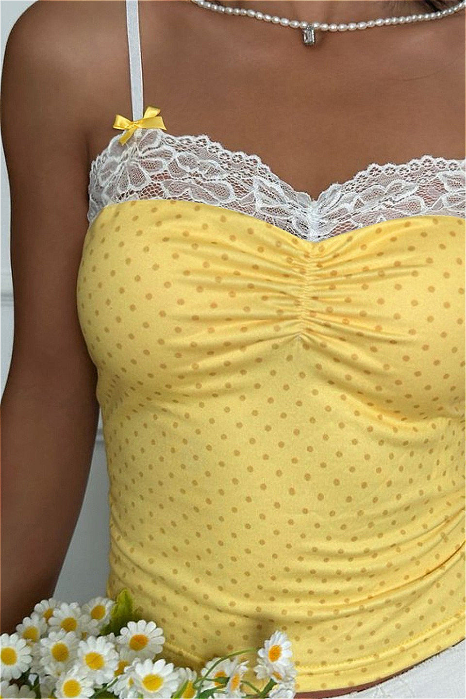 Bow Detail Floral Cami Crop Top Bow Detail Floral Cami Crop Top