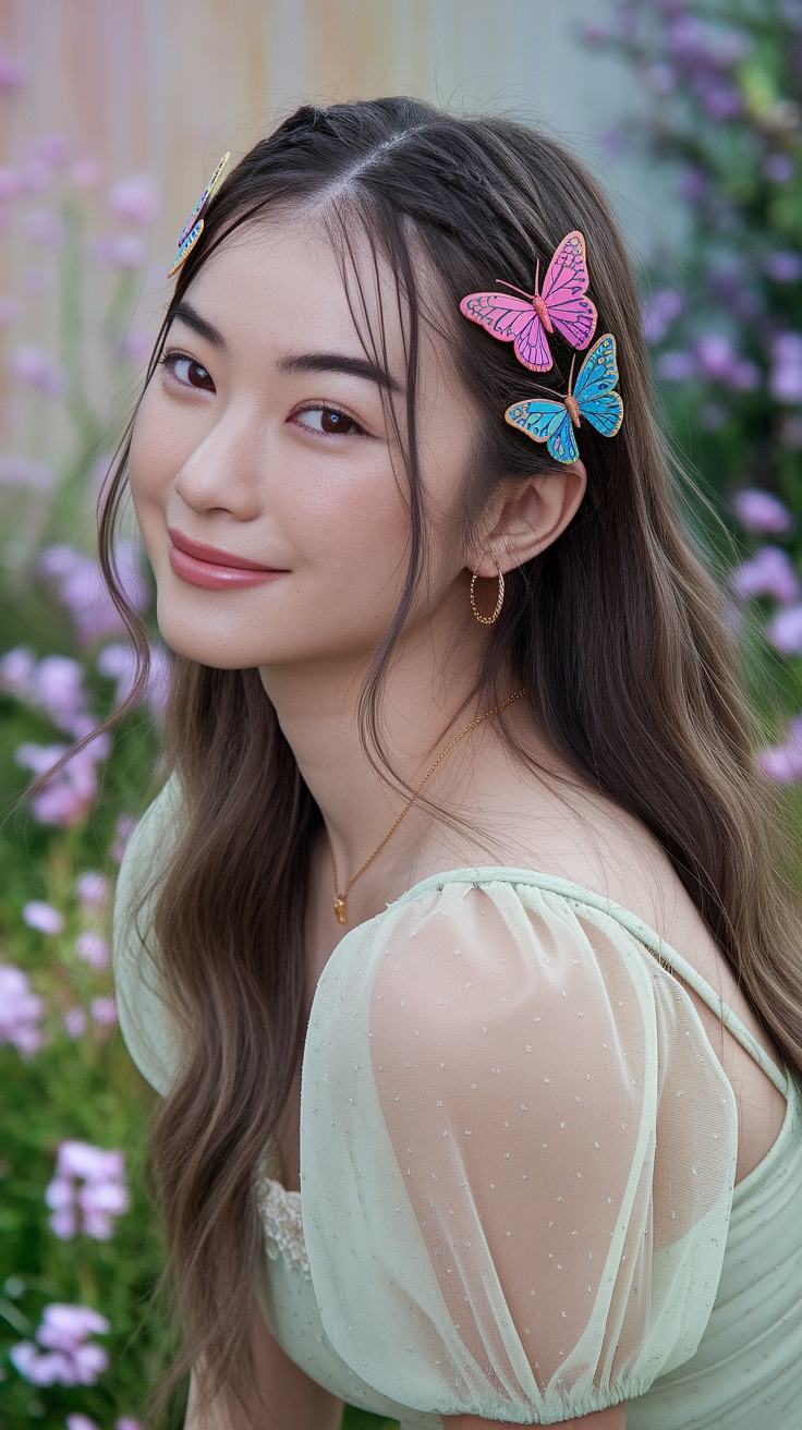 Embrace the Butterfly Hair Clips Aesthetic outfit idea