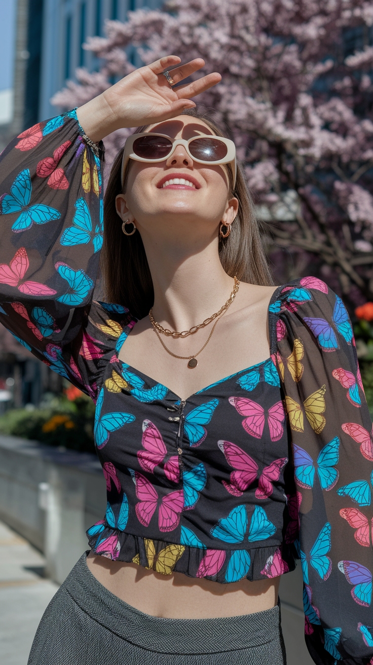 Top Butterfly Tops to Elevate Your Wardrobe outfit idea