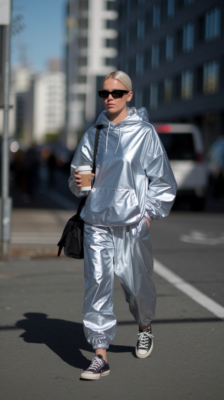 Stylish Casual Metallic Outfit Ideas to Shine Bright outfit idea