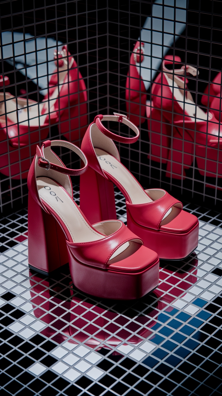 Chunky Red Heels: Make a Bold Statement outfit idea