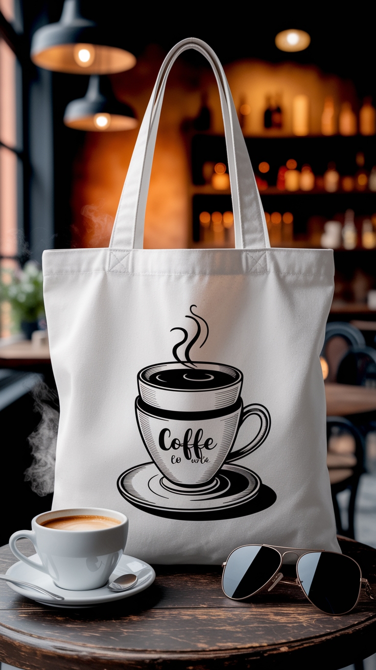 Chic Coffee Tote Bag Design for Caffeine Lovers outfit idea