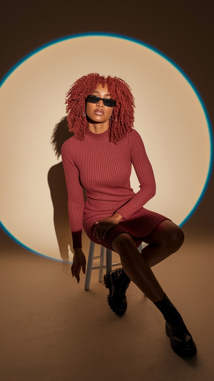 Copper Red Black Women: Bold Color Choices outfit idea