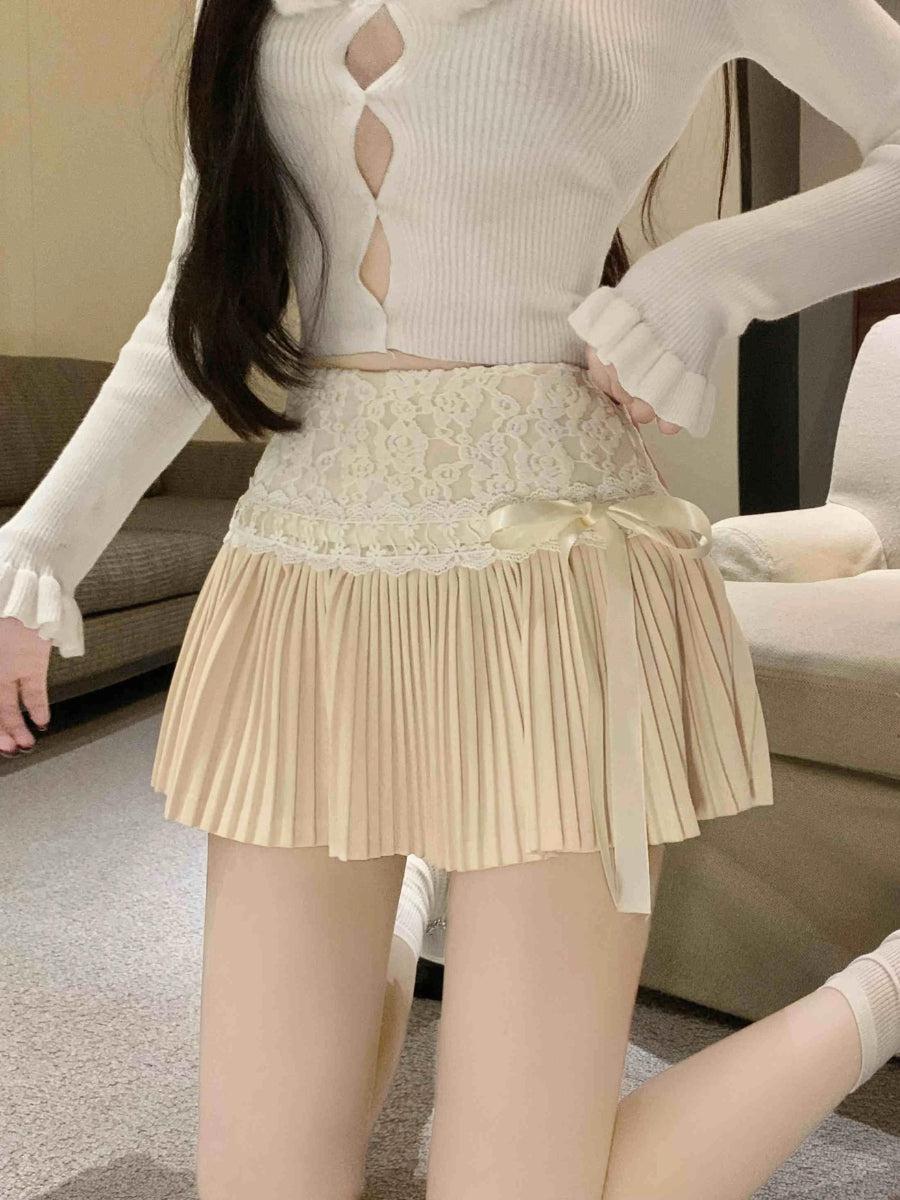 Coquette Lace Pleated Mini Skirt Coquette Lace Pleated Mini Skirt