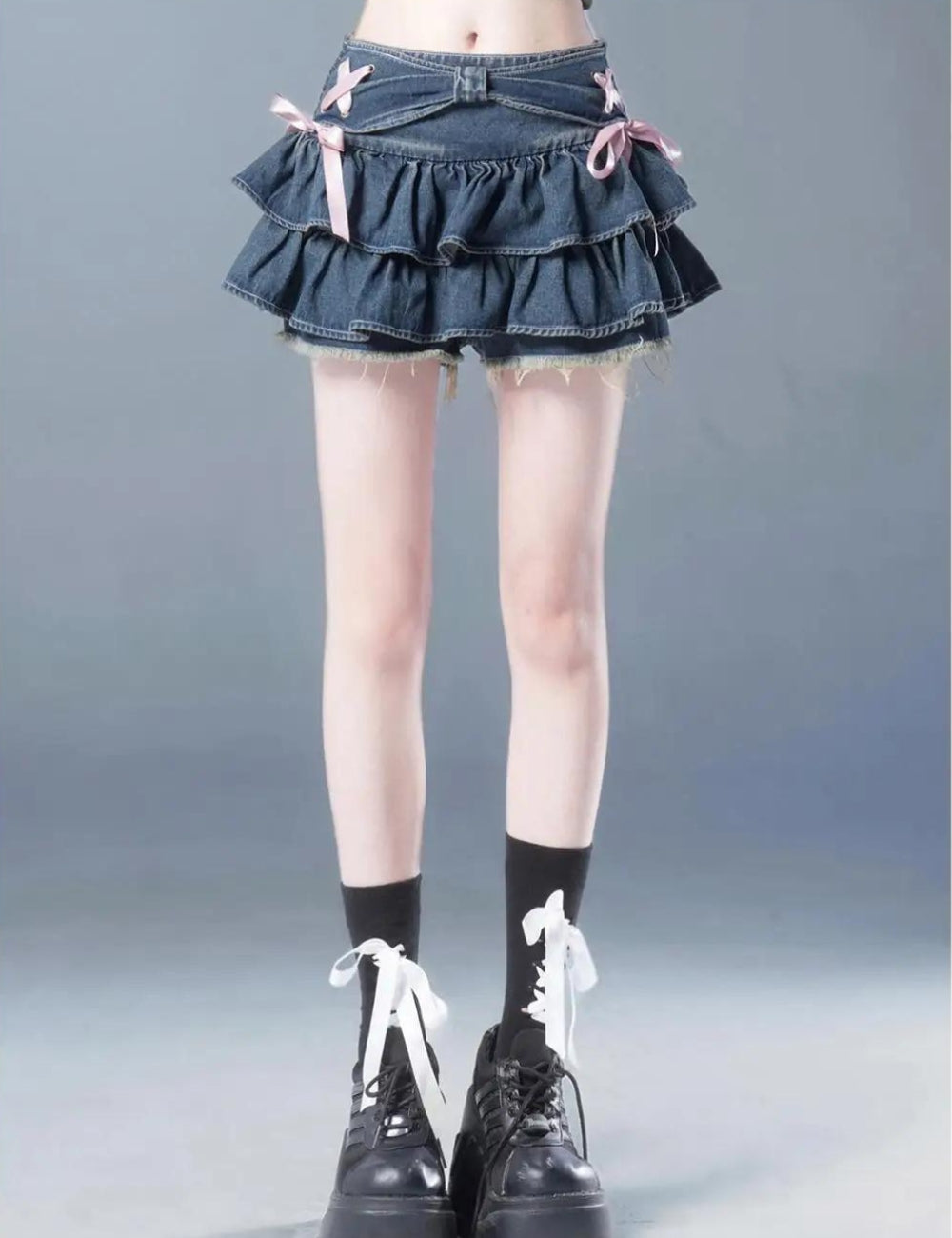 Coquette Low Rise Denim Mini Skort Coquette Low Rise Denim Mini Skort