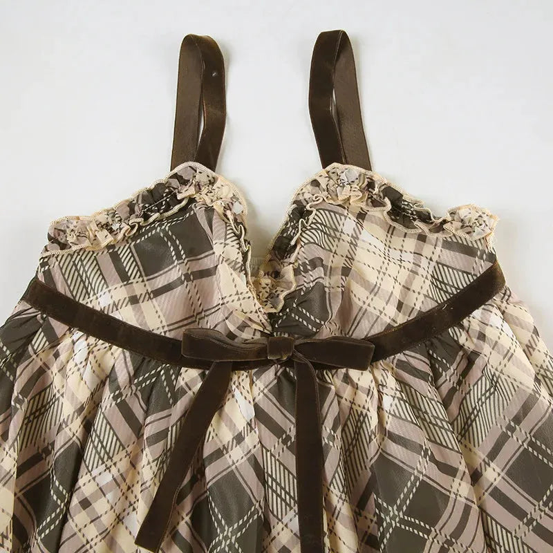 Coquette Plaid Mini Dress Coquette Plaid Mini Dress