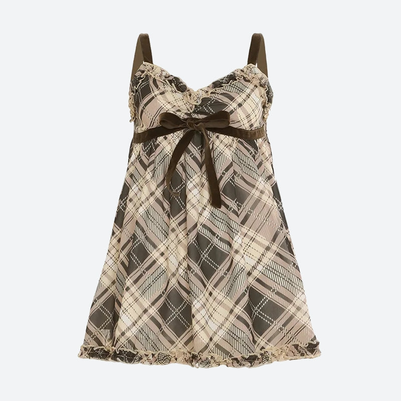 Coquette Plaid Mini Dress Coquette Plaid Mini Dress