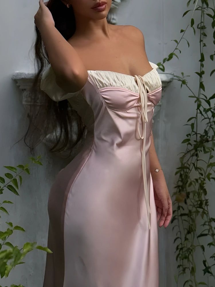 Coquette Princess Satin Maxi Dress Coquette Princess Satin Maxi Dress