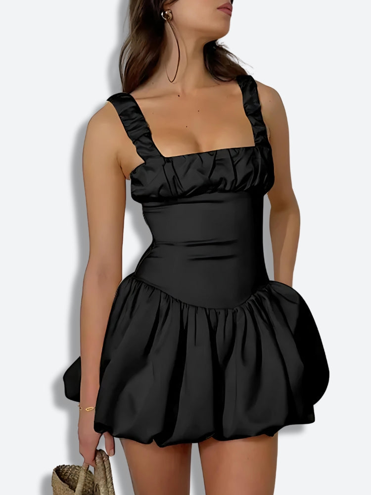 Coquette Ruched Bubble Skirt Mini Dress Coquette Ruched Bubble Skirt Mini Dress