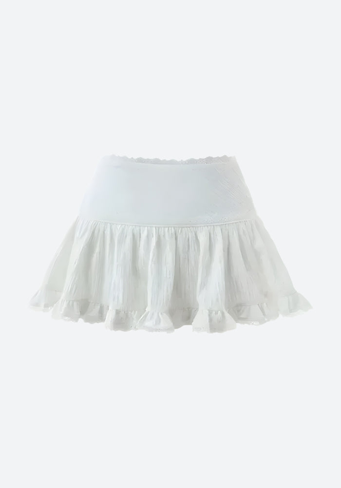 Coquette Ruffled Lace Mini Skirt Coquette Ruffled Lace Mini Skirt