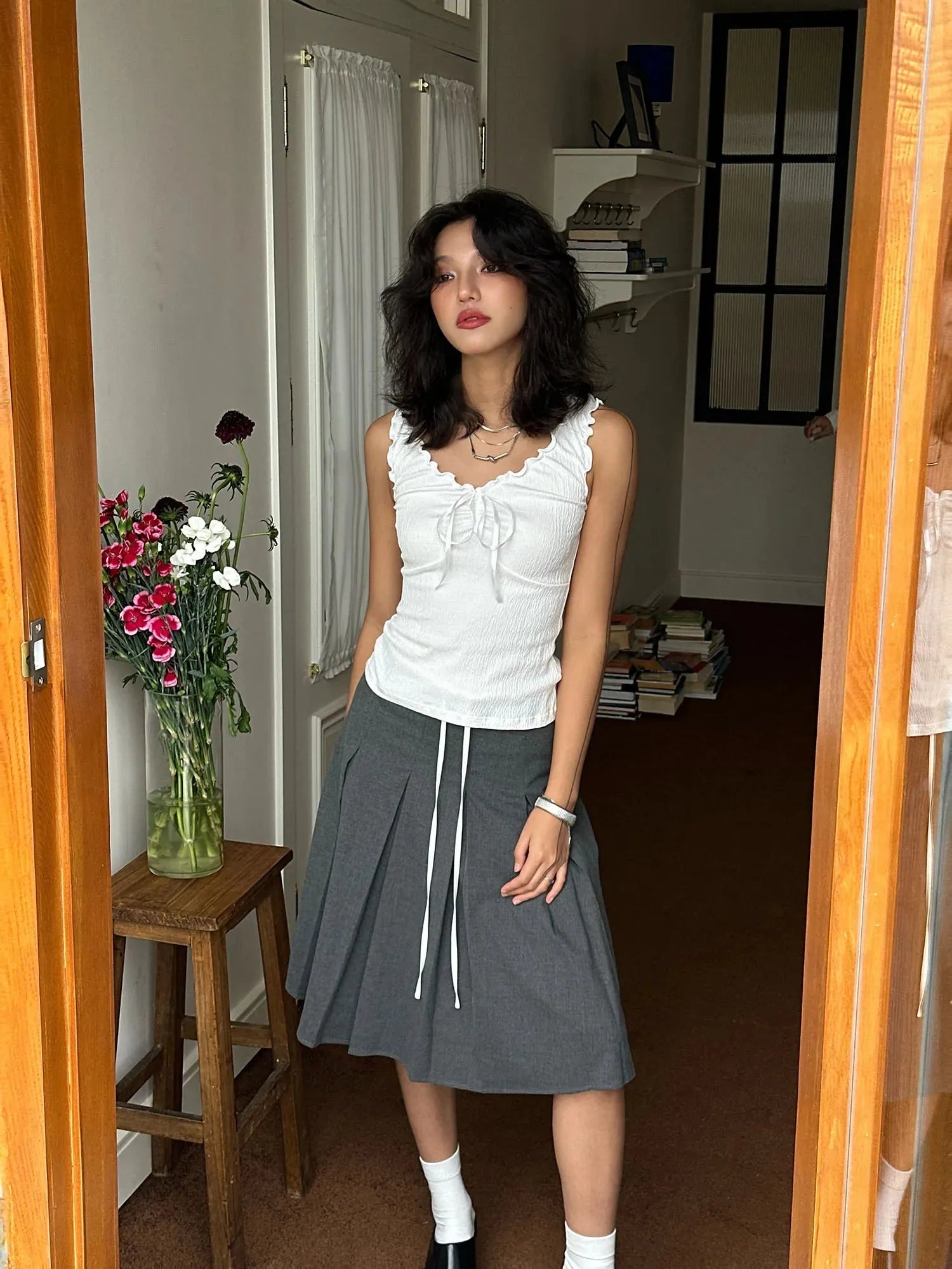 Coquette Tie Front Top Coquette Tie Front Top