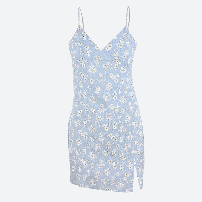 Cottagecore Daisy Slit Mini Dress Cottagecore Daisy Slit Mini Dress