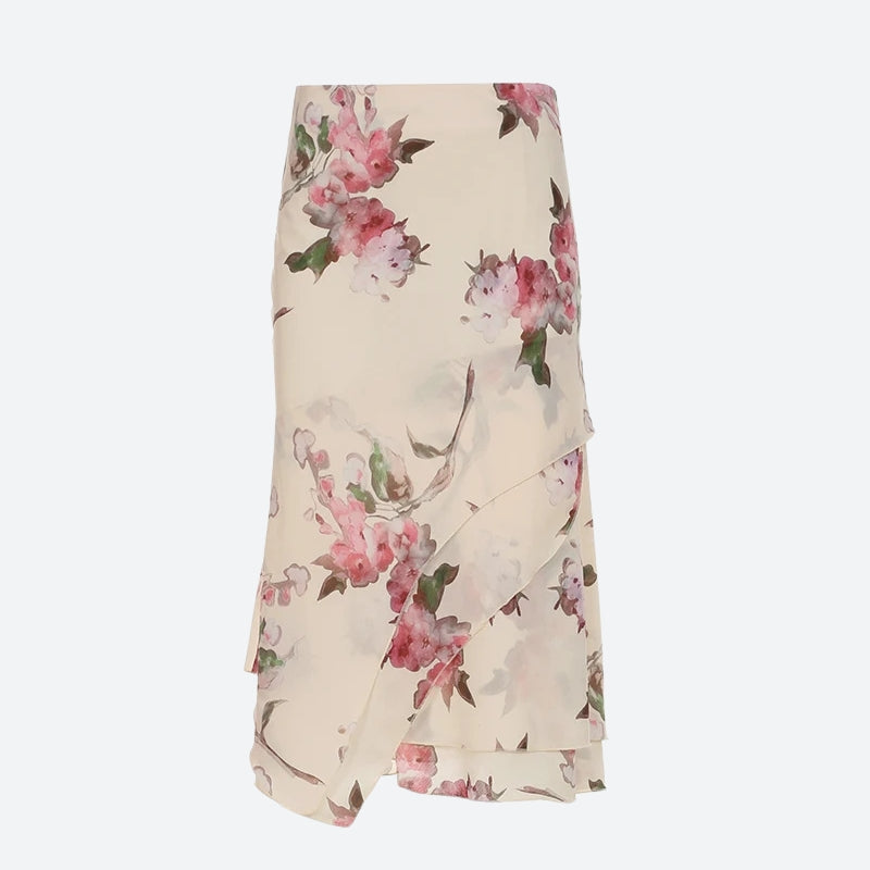 Cottagecore Floral Layered Midi Skirt Cottagecore Floral Layered Midi Skirt