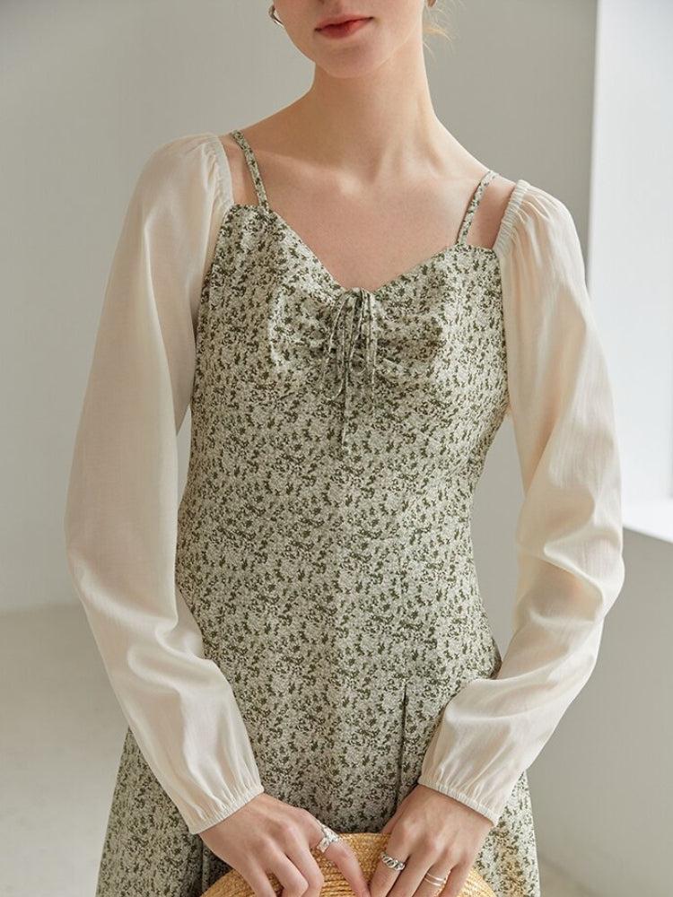 Cottagecore Shirt Sleeve Floral Midi Dress Cottagecore Shirt Sleeve Floral Midi Dress