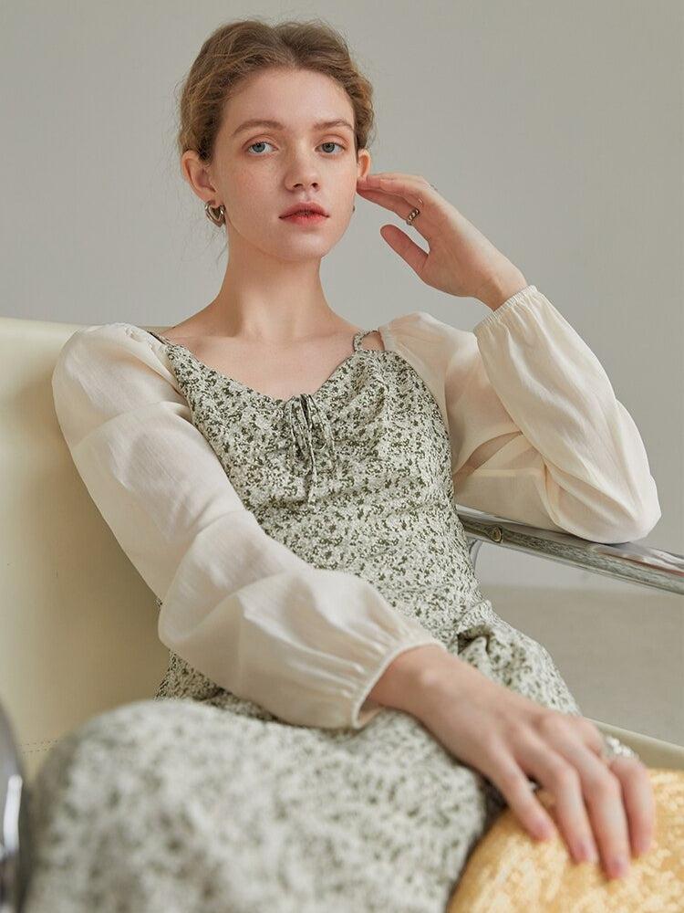 Cottagecore Shirt Sleeve Floral Midi Dress Cottagecore Shirt Sleeve Floral Midi Dress