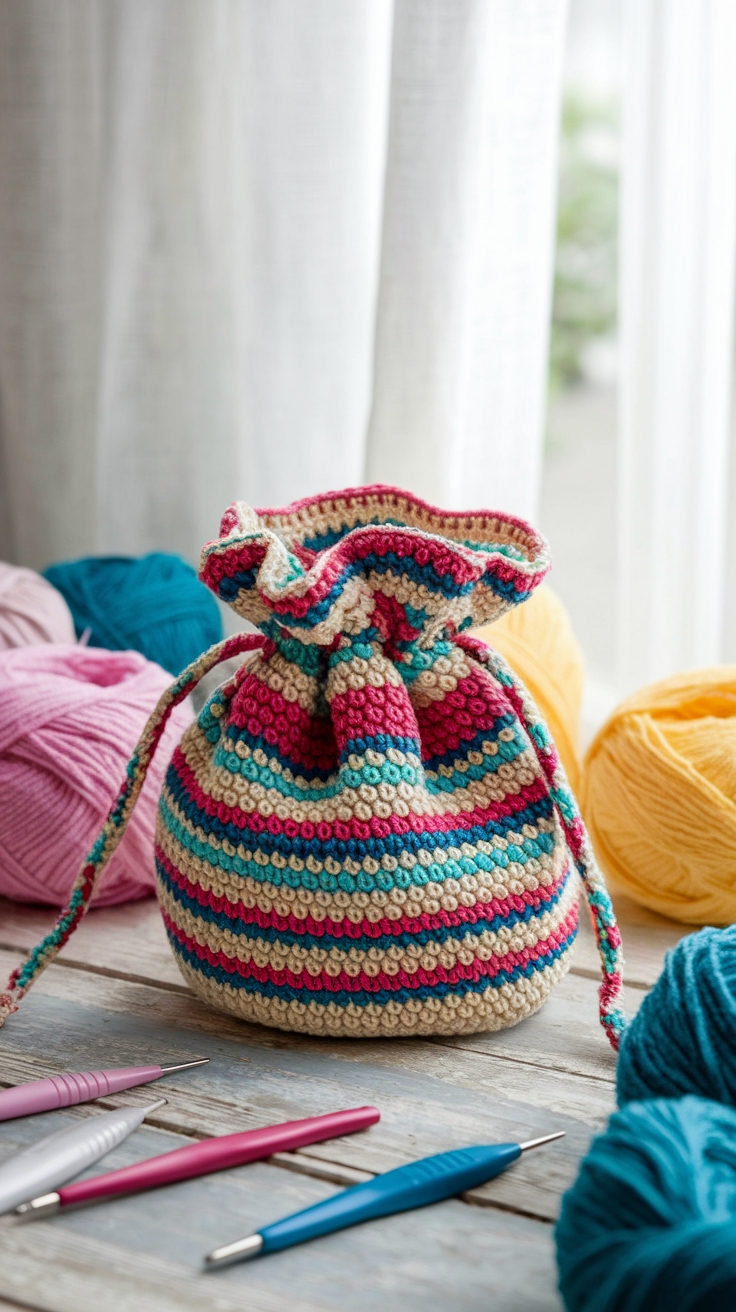 Adorable Crochet Bag Charm Pouch for Your Essentials outfit idea