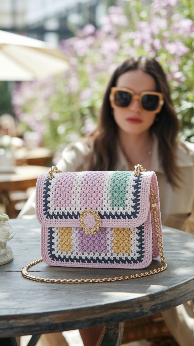 Fashionable Crochet Mini Shoulder Bag for Casual Outings outfit idea
