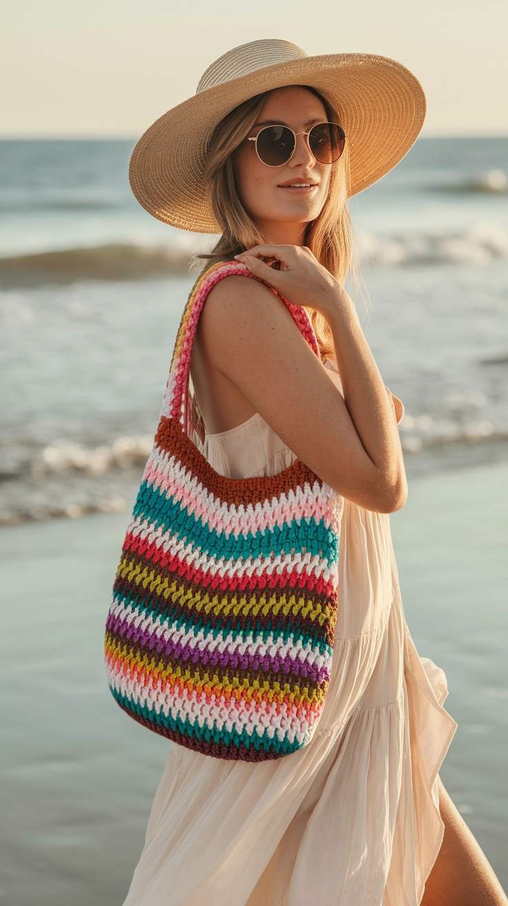 Stylish Crochet Shoulder Bags for Everyday Use outfit idea