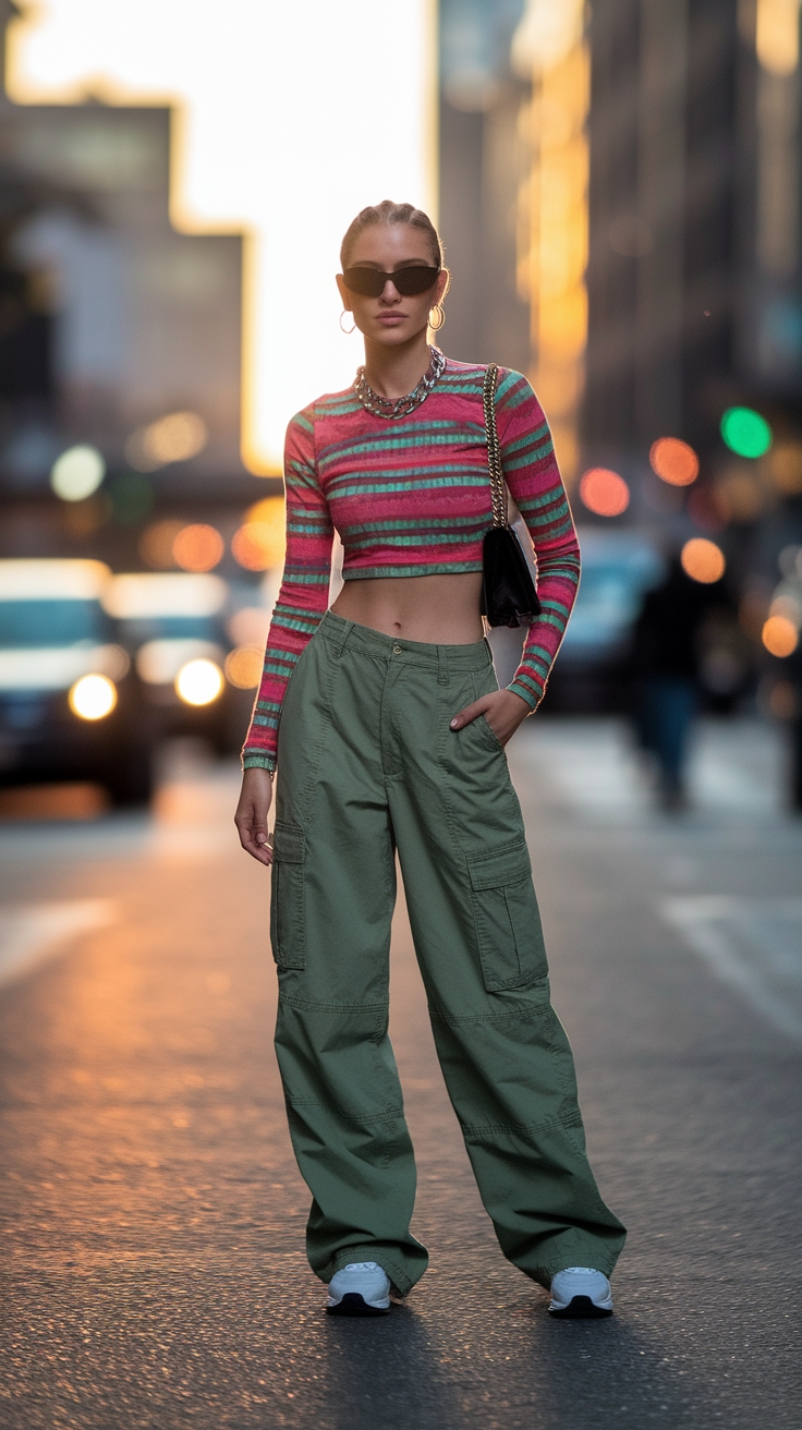 Versatile Crop Top with Cargo Pants: Fashion Tips outfit idea