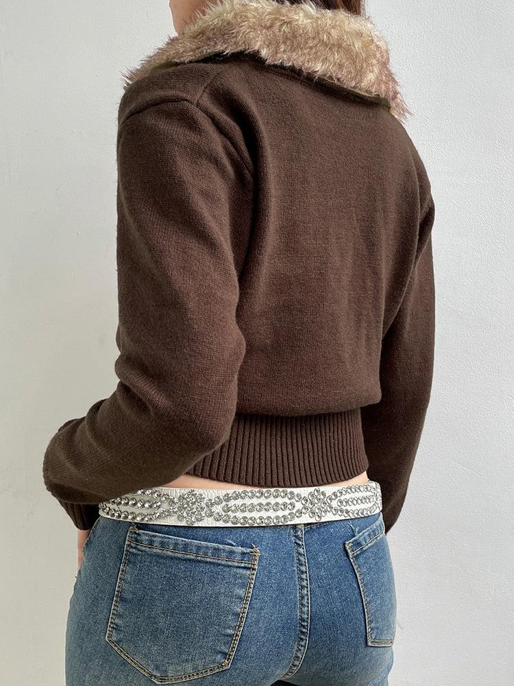 Cropped Design Zip-Up Cardigan Cropped Design Zip-Up Cardigan