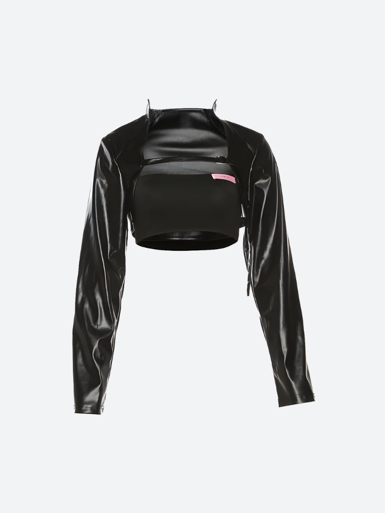 Cyberpunk Faux Leather Crop Jacket Cyberpunk Faux Leather Crop Jacket
