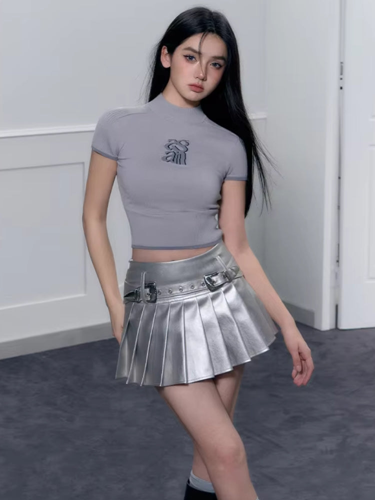 Cyberpunk Metallic Mini Skirt Cyberpunk Metallic Mini Skirt