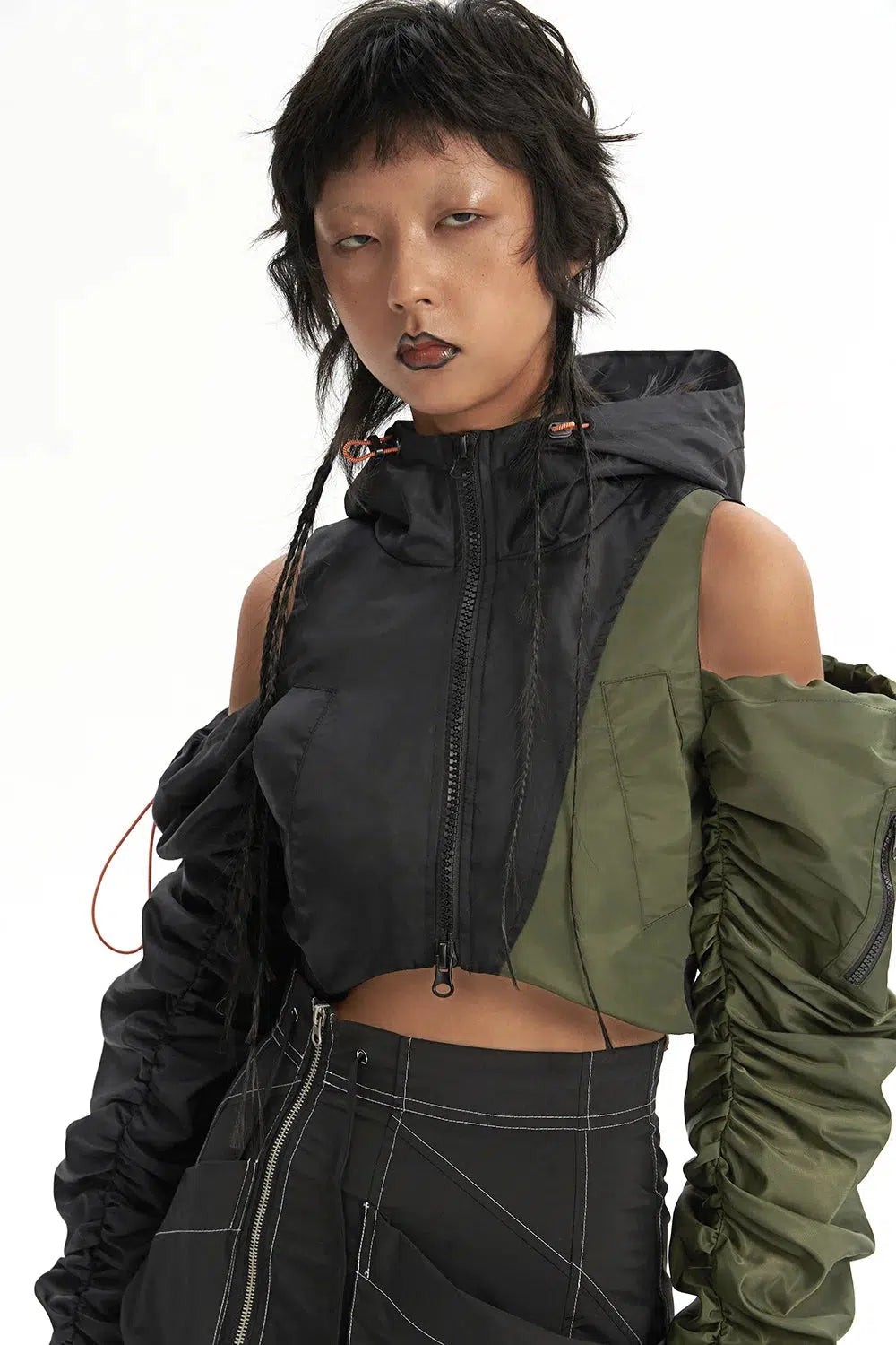 Cyberpunk Ruched Sleeve Puffer Jacket Cyberpunk Ruched Sleeve Puffer Jacket