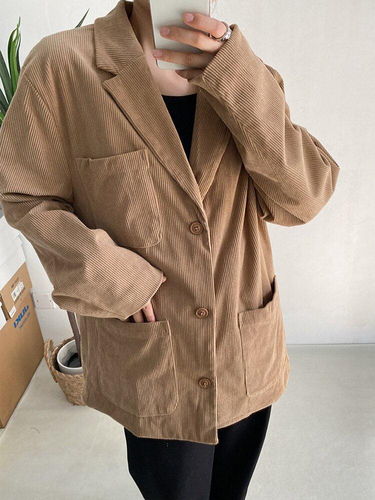 Dark Academia Corduroy Long Jacket Dark Academia Corduroy Long Jacket