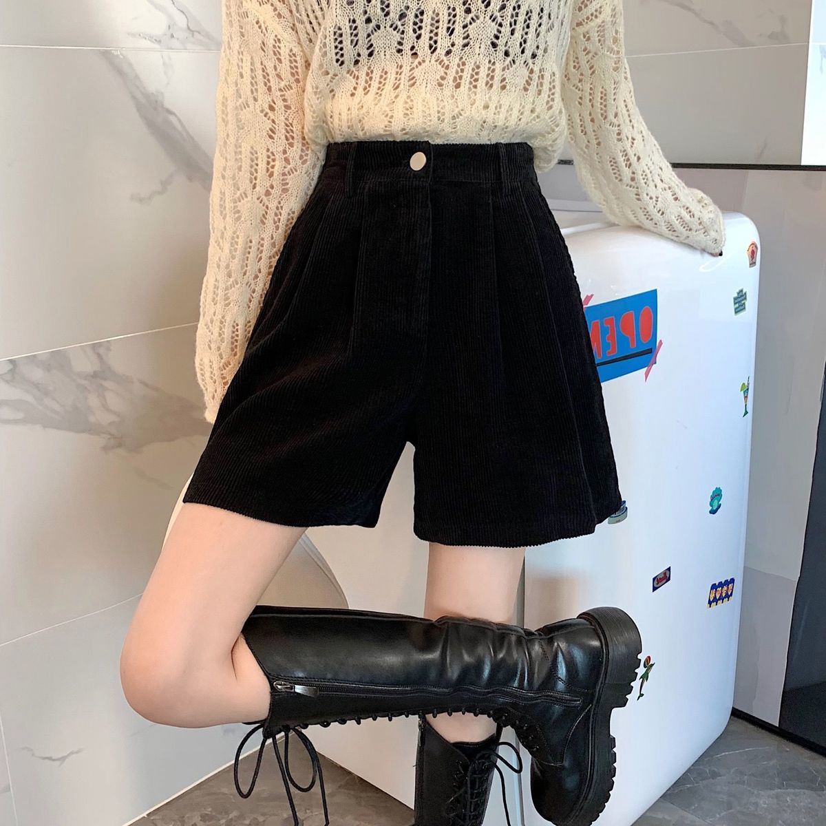 Dark Academia High Waist Corduroy Shorts Dark Academia High Waist Corduroy Shorts