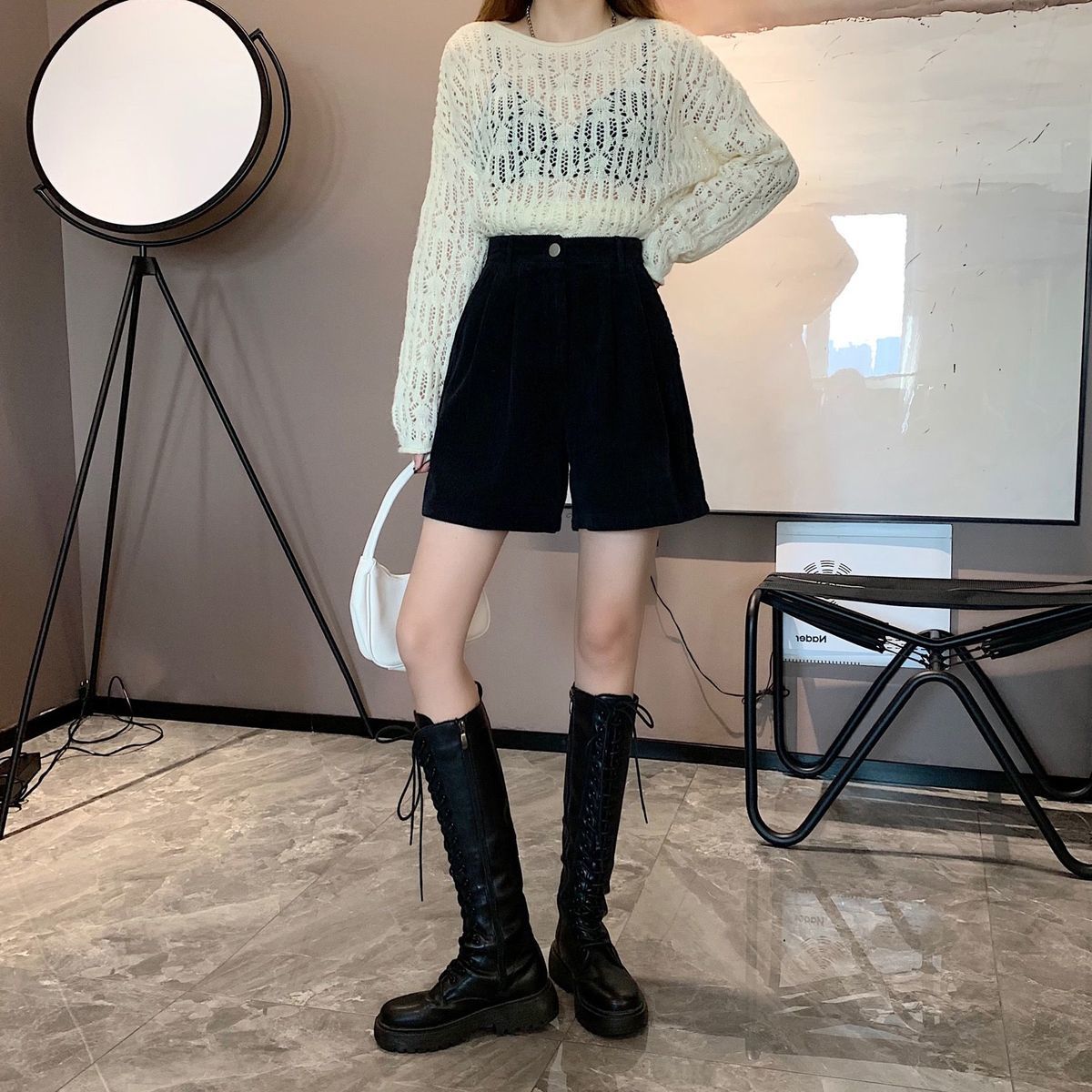 Dark Academia High Waist Corduroy Shorts Dark Academia High Waist Corduroy Shorts