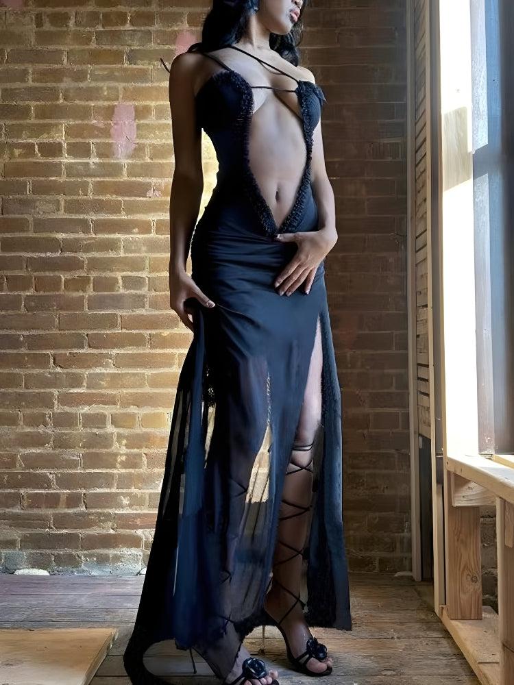 Deep Plunge Slit Maxi Dress Deep Plunge Slit Maxi Dress