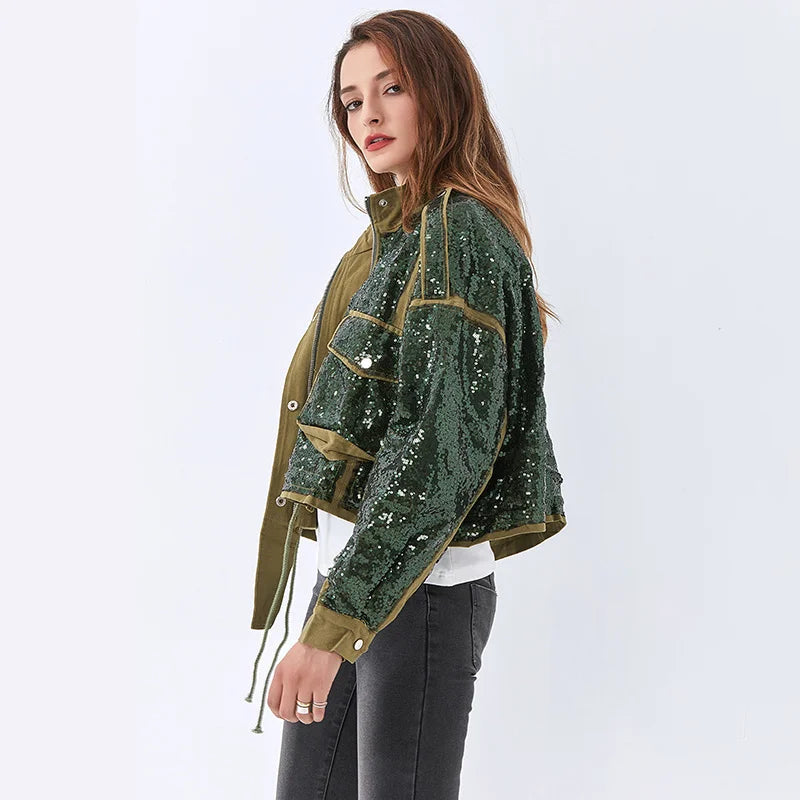 Disco Cowgirl Sequined Zip-Up Jacket Disco Cowgirl Sequined Zip-Up Jacket