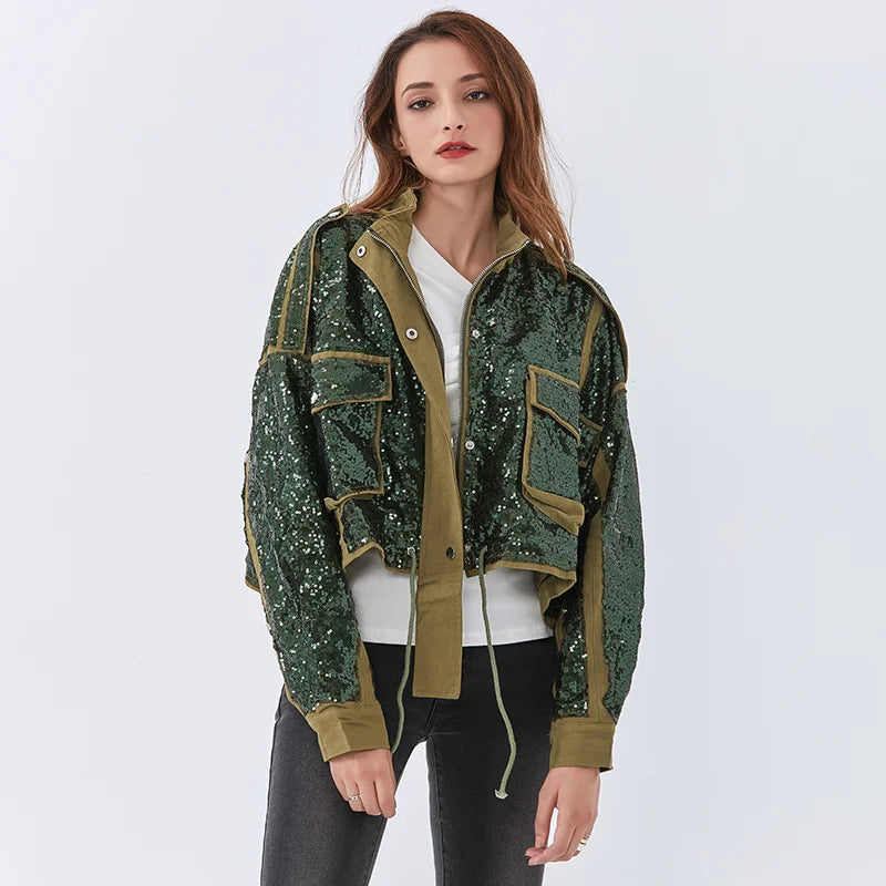 Disco Cowgirl Sequined Zip-Up Jacket Disco Cowgirl Sequined Zip-Up Jacket