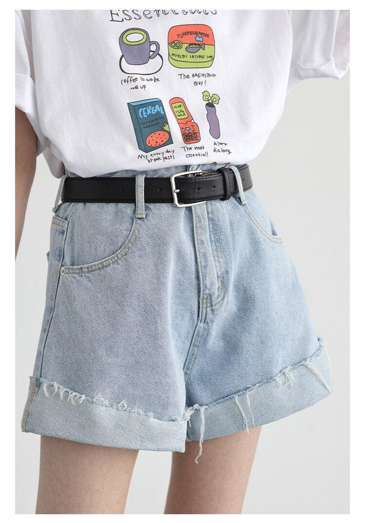 Distressed and Slit Jean Shorts Distressed and Slit Jean Shorts
