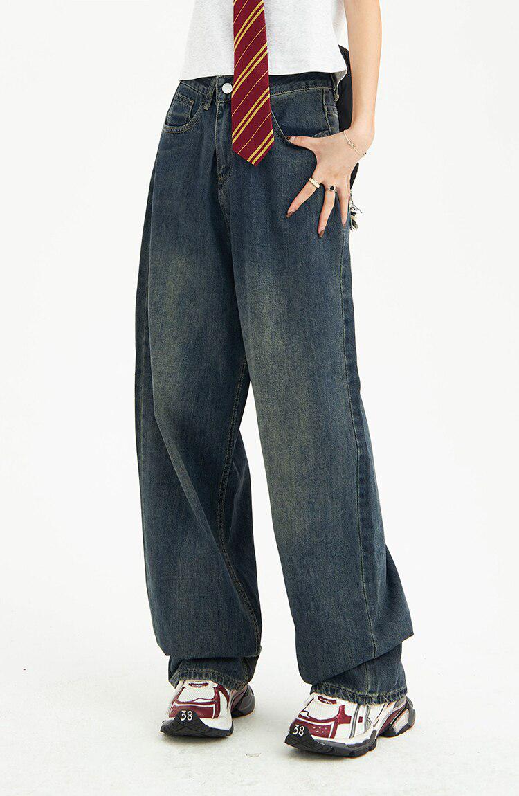 Distressed Pockets Wide Leg Baggy Jeans Distressed Pockets Wide Leg Baggy Jeans