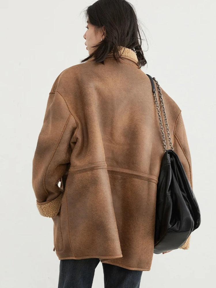 Double Faced Faux Leather Jacket Double Faced Faux Leather Jacket
