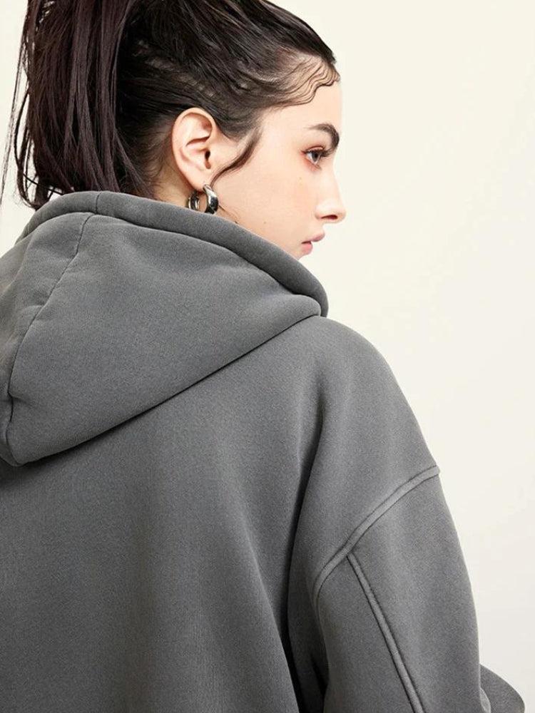 Double Zip-Up Cropped Hoodie Double Zip-Up Cropped Hoodie
