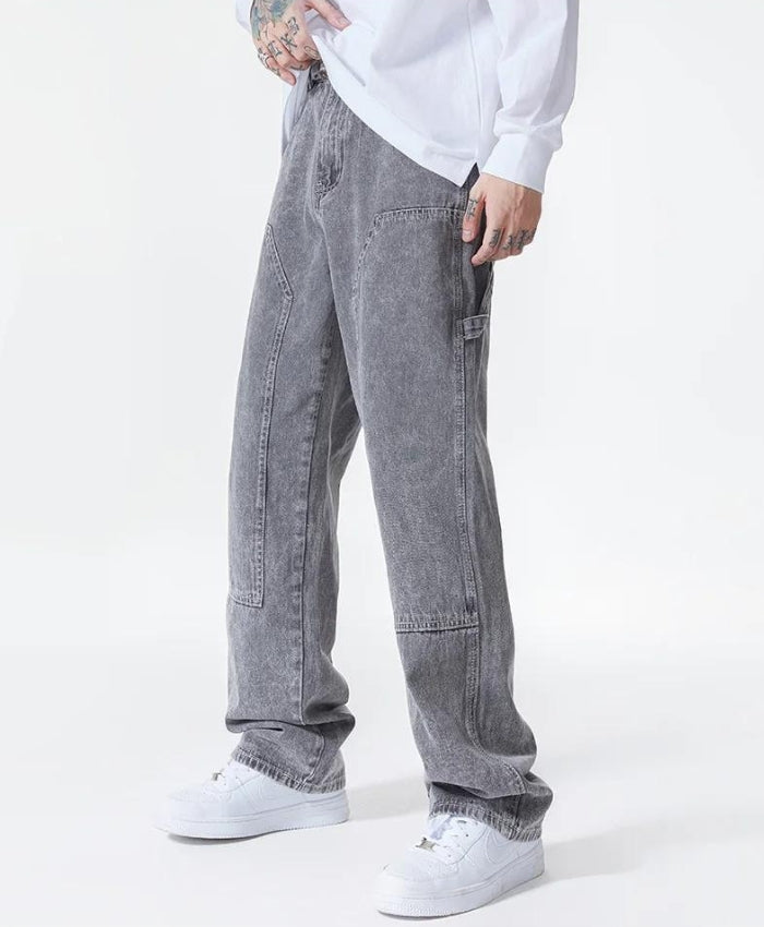 Drawstring Belt Straight Leg Jeans Drawstring Belt Straight Leg Jeans