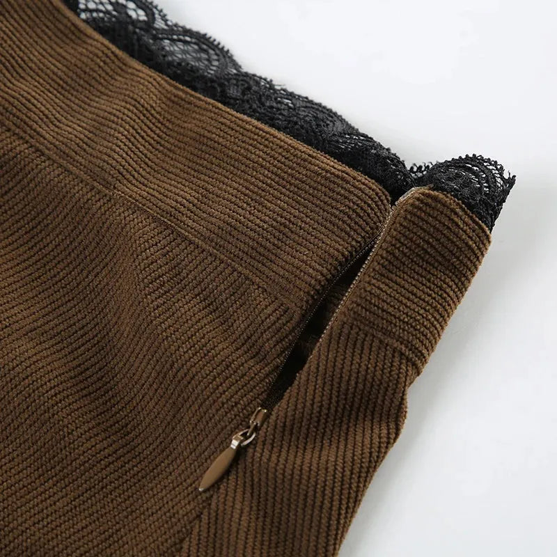 Fairy Grunge Corduroy Midi Skirt Fairy Grunge Corduroy Midi Skirt