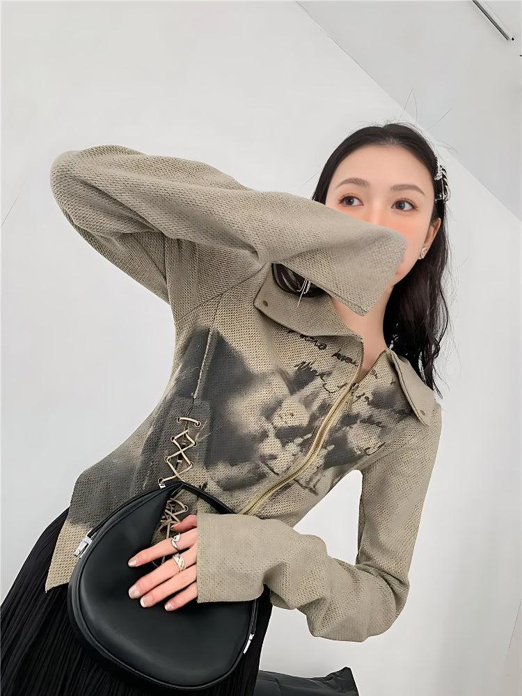 Fairy Grunge Lace Up Asymmetric Cardigan Fairy Grunge Lace Up Asymmetric Cardigan