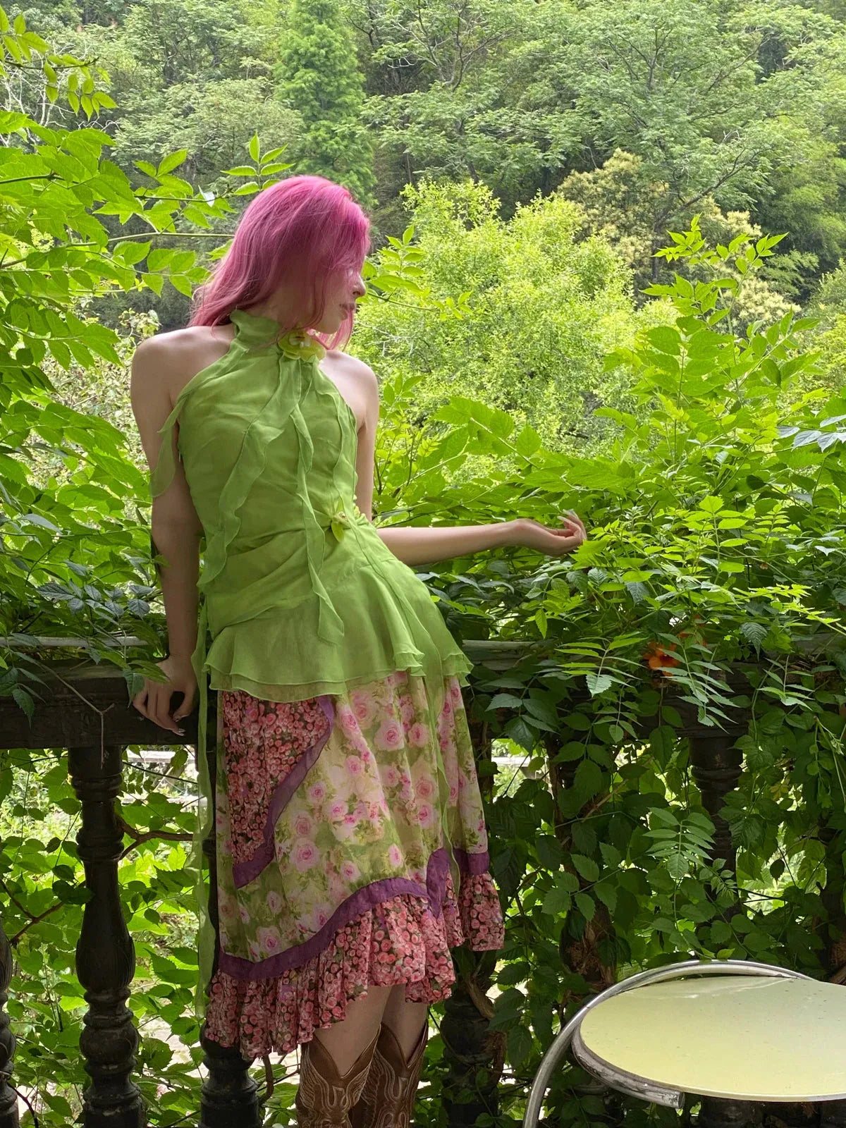 Fairycore Floral Ruffled Top Fairycore Floral Ruffled Top