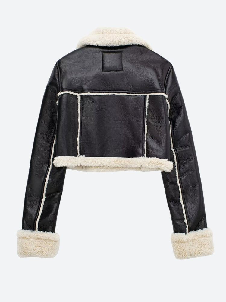 Faux Fur Lined Biker Jacket Faux Fur Lined Biker Jacket
