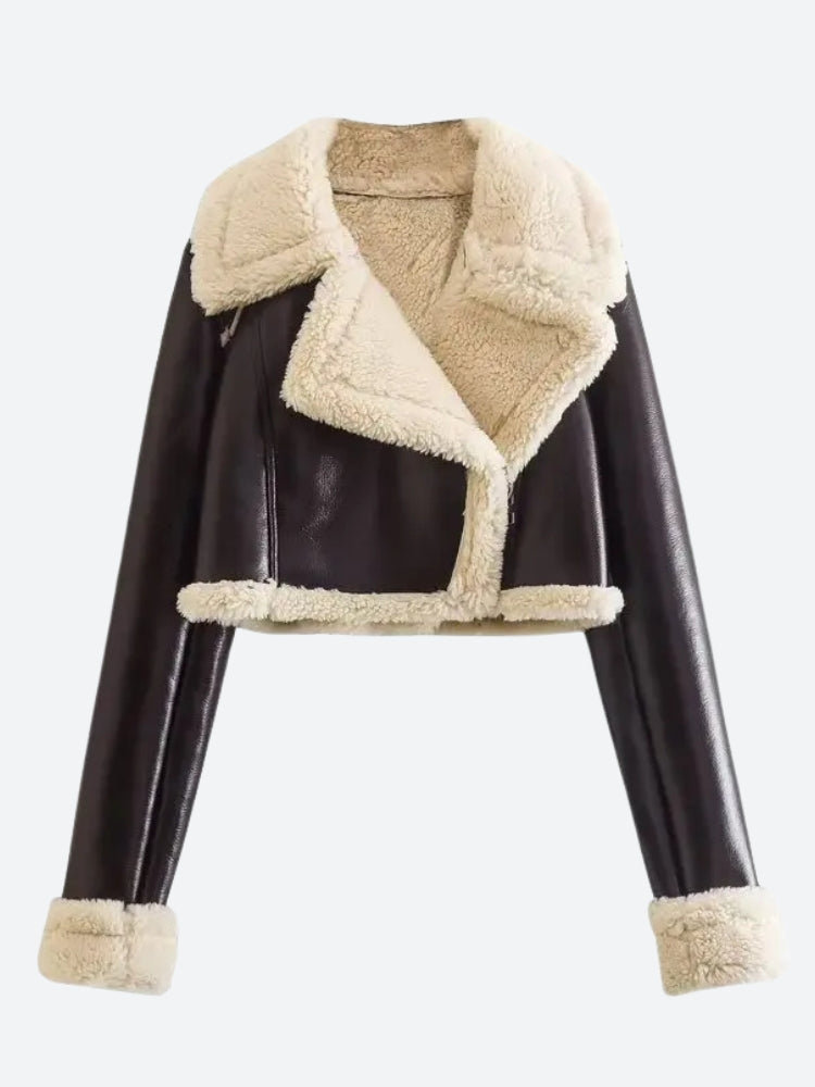 Faux Fur Lined Biker Jacket Faux Fur Lined Biker Jacket