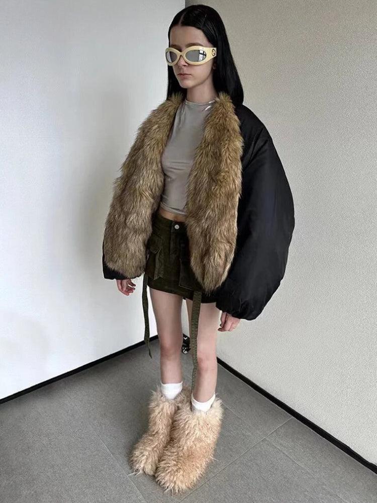 Faux Fur Puffer Jacket Faux Fur Puffer Jacket