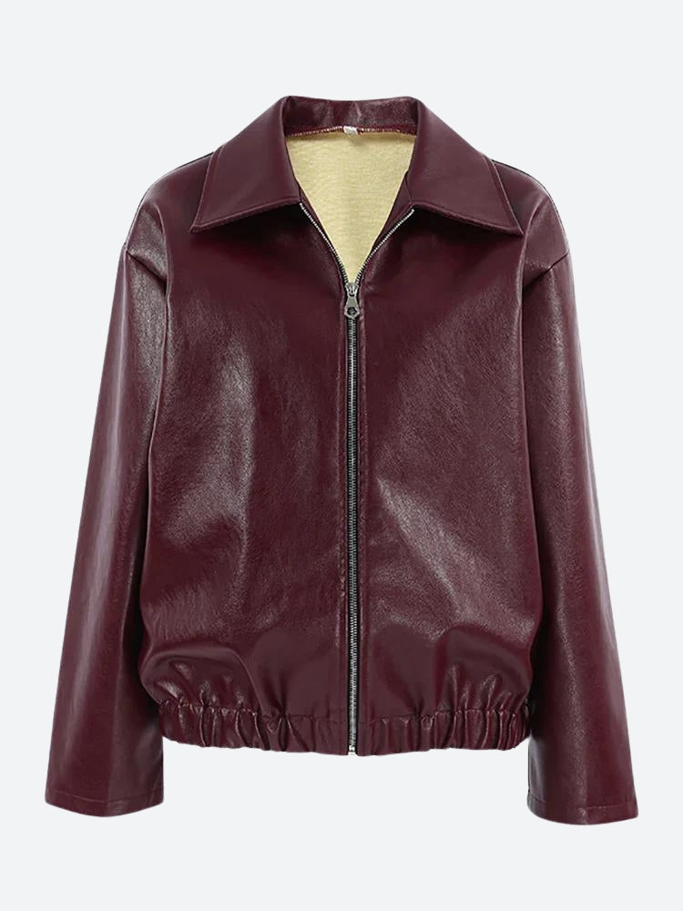 Faux Leather Burgundy Jacket Faux Leather Burgundy Jacket