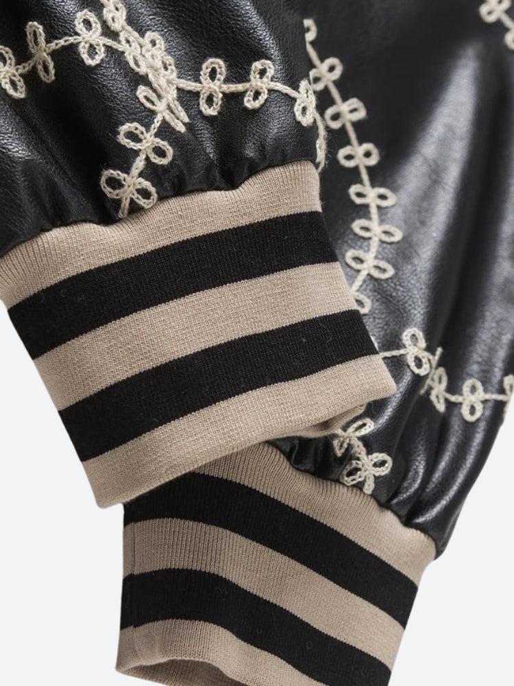 Floral Embroidered Bomber Jacket Floral Embroidered Bomber Jacket